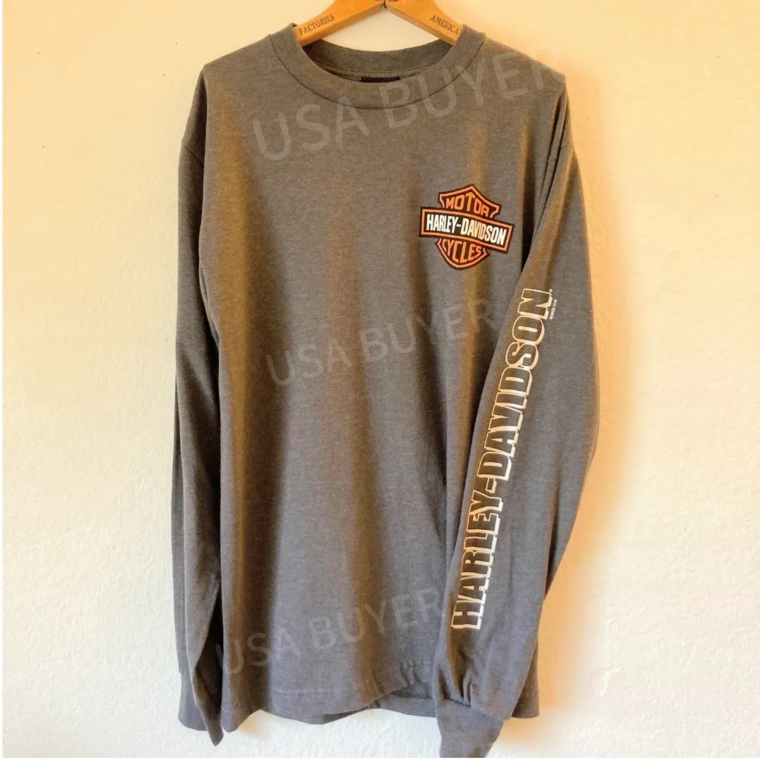 Harley Davidson  |Crew Neck Unisex Street Style Long Sleeves Cotton