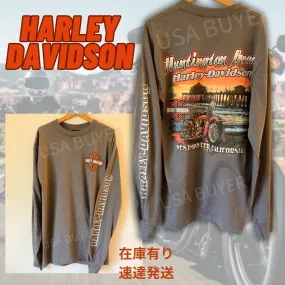 Harley Davidson  |Crew Neck Unisex Street Style Long Sleeves Cotton