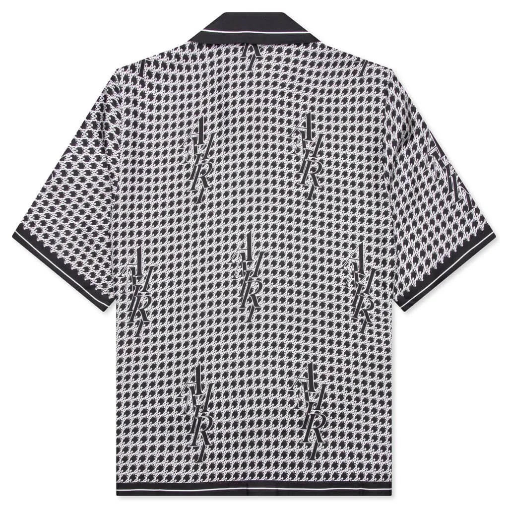 Houndstooth Bowling Shirt - Black