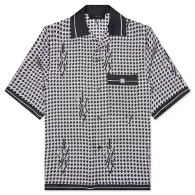 Houndstooth Bowling Shirt - Black