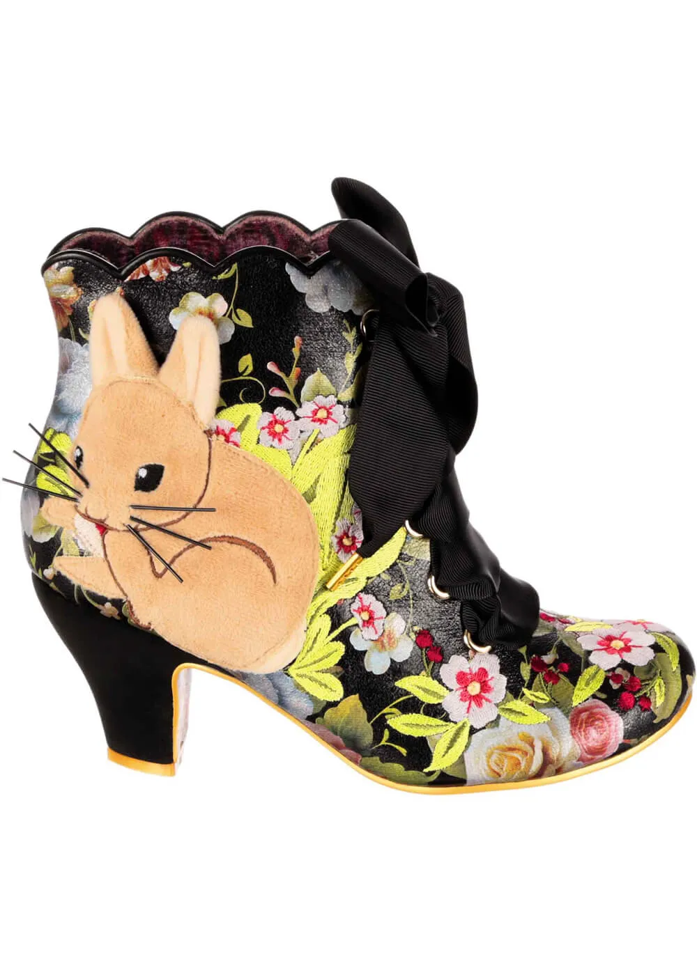 Irregular Choice Bunny Bow 40's Boots Black