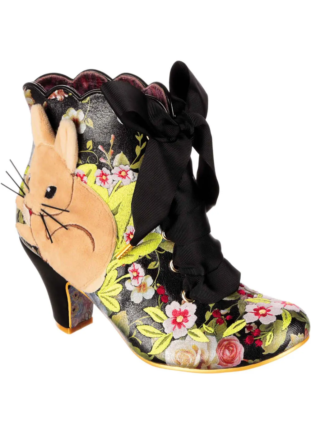 Irregular Choice Bunny Bow 40's Boots Black