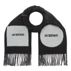 JACQUEMUS Lecharpe Rond Carre Scarf - Black