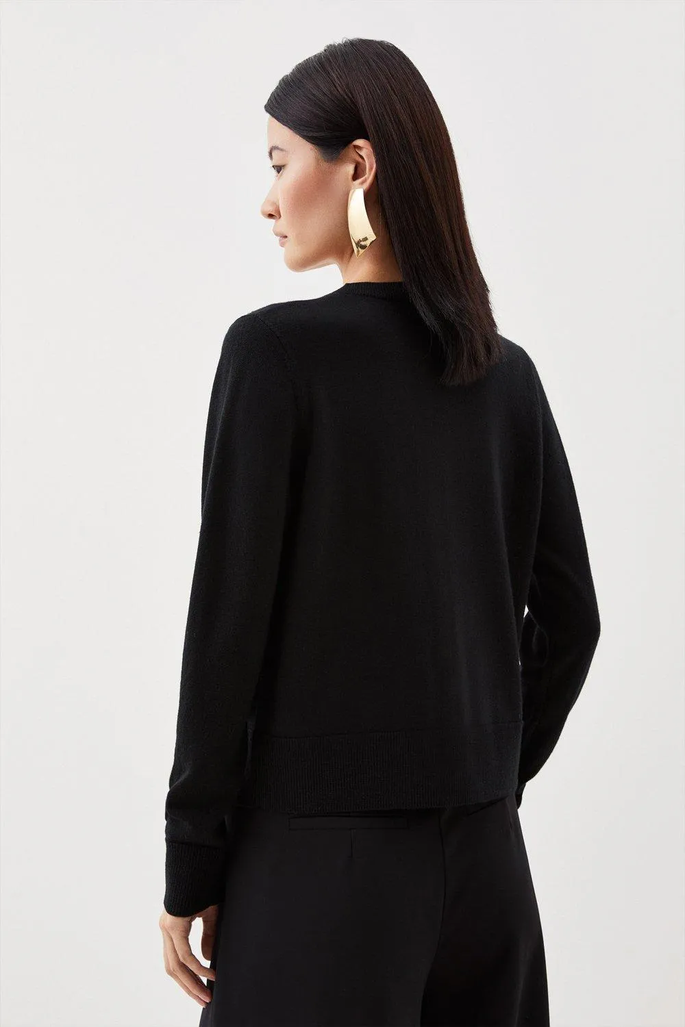 Karen Millen  |Casual Style Wool Nylon Long Sleeves Plain