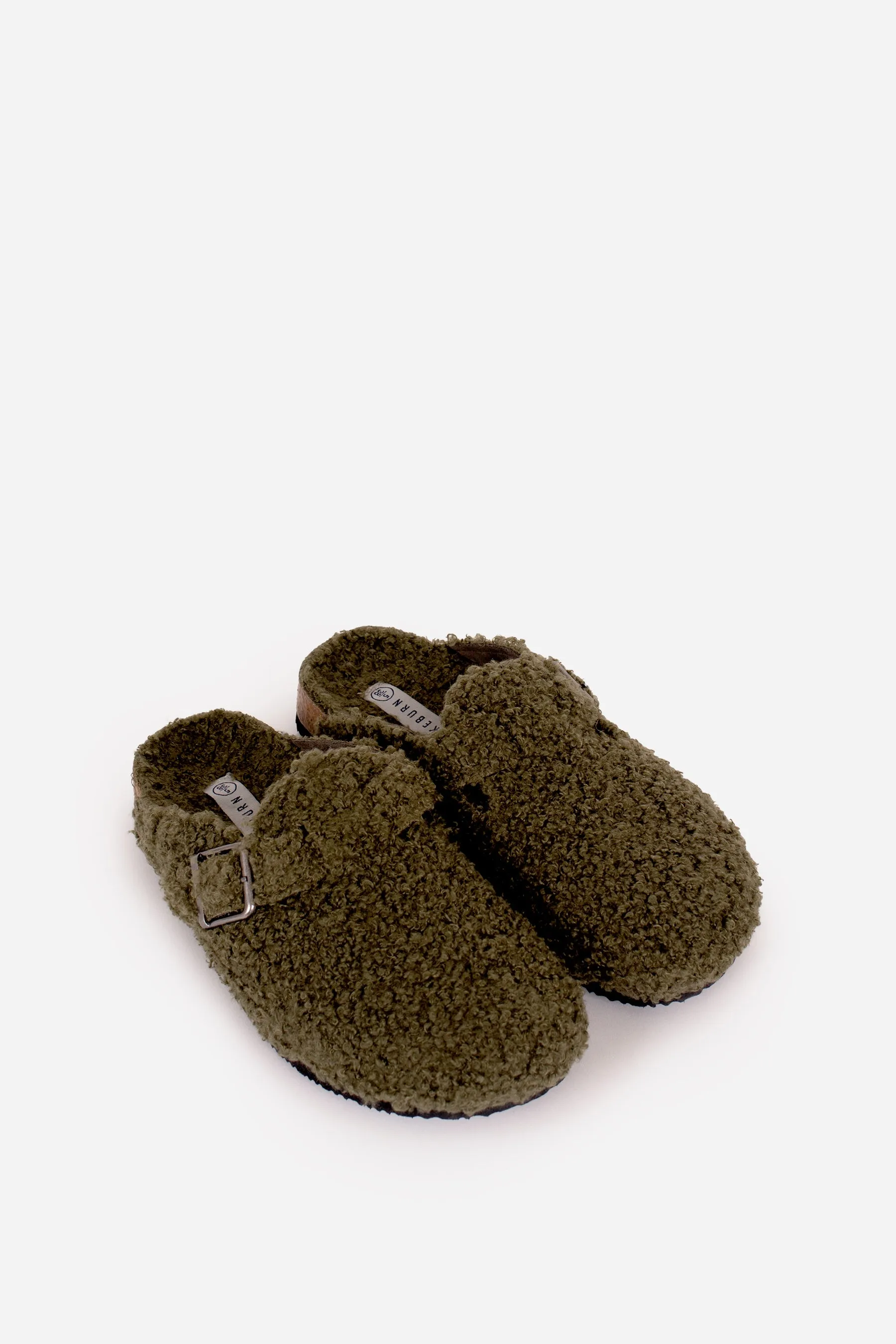 Khaki Buckle Strap Slipper