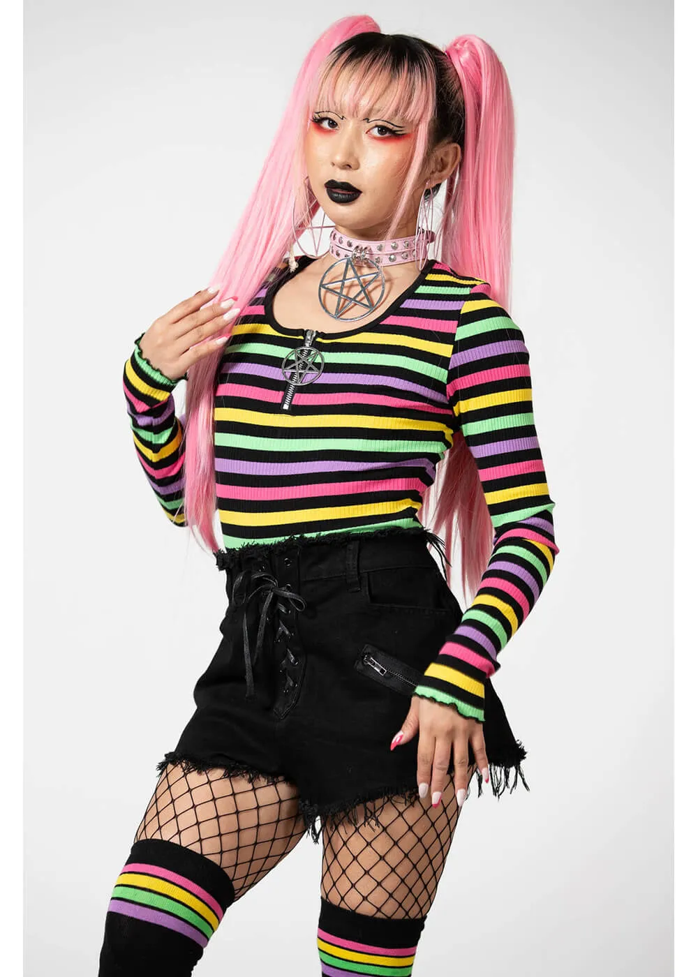 Killstar Nikiko Rainbow 70's Top Multi