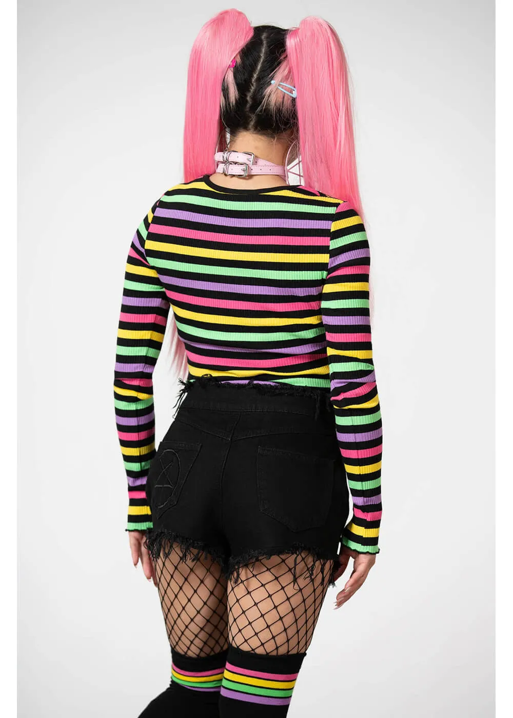 Killstar Nikiko Rainbow 70's Top Multi