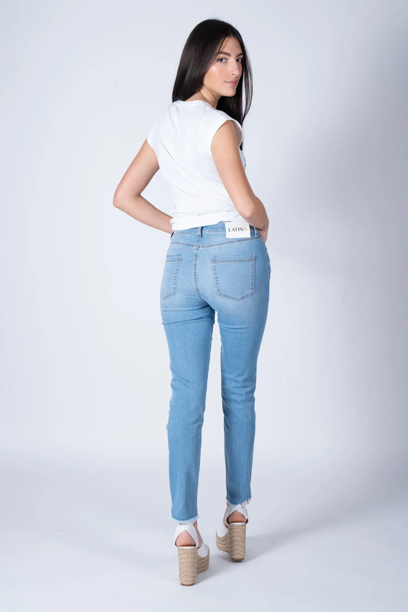 Latino' Jeans Pantalone Denim Chiaro Donna