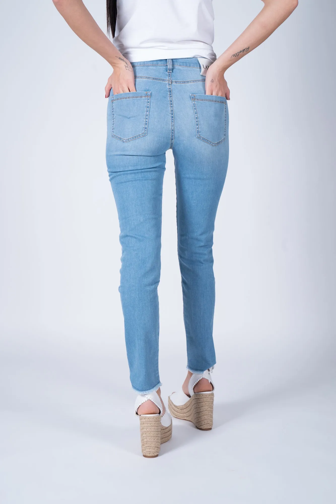 Latino' Jeans Pantalone Denim Chiaro Donna