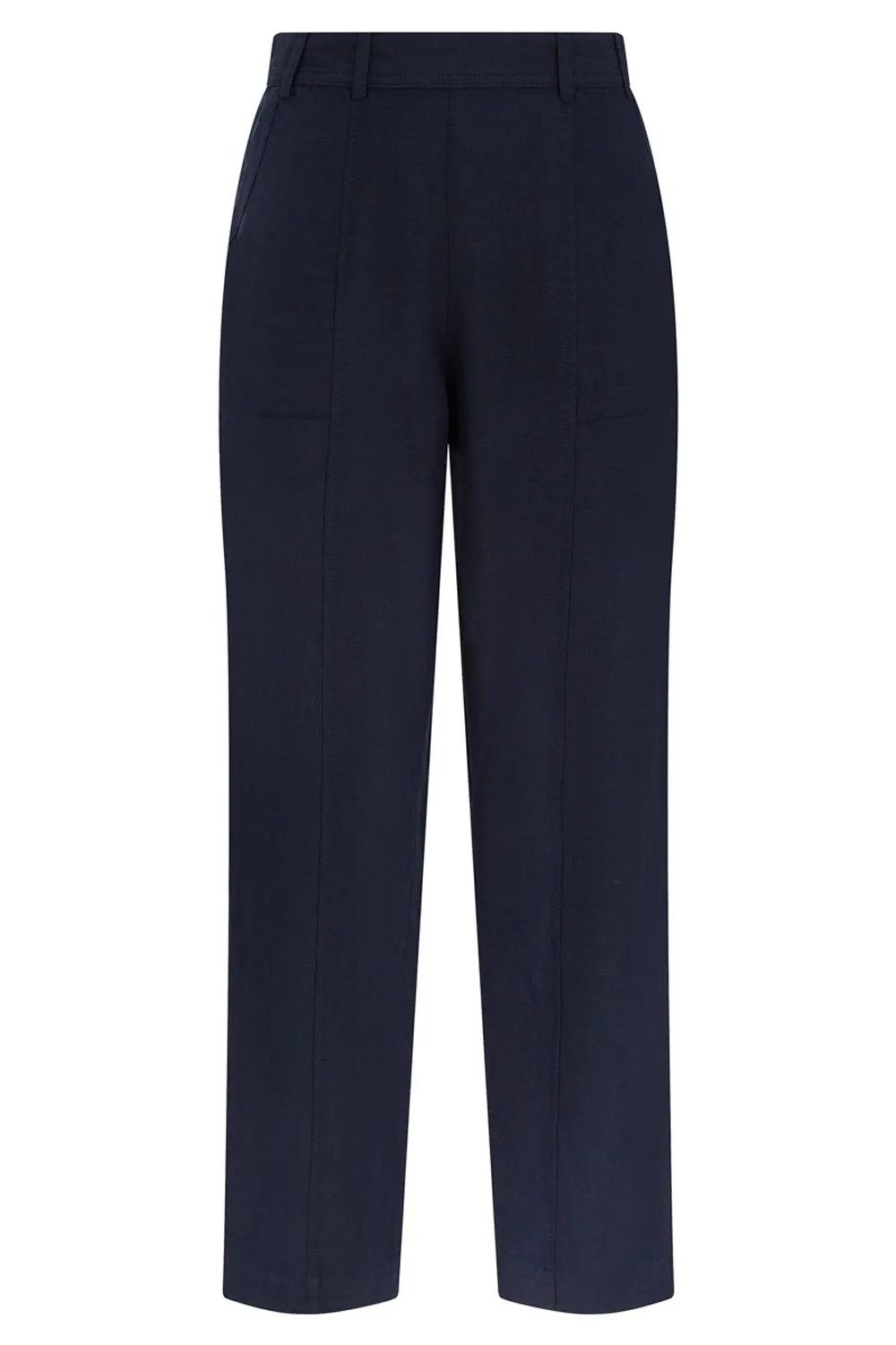 Linen Blend Navy Trousers