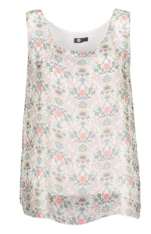 M Made in Italy - Floral Silk Sleeveless Top