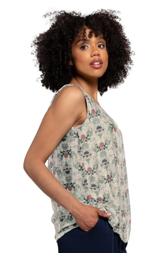 M Made in Italy - Floral Silk Sleeveless Top