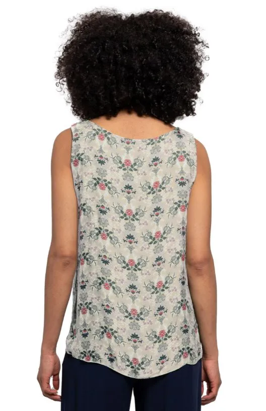 M Made in Italy - Floral Silk Sleeveless Top