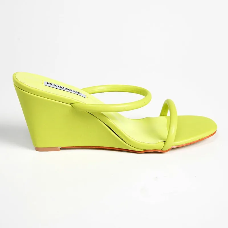 Madison Alora Strapped Wedge - Lime Green