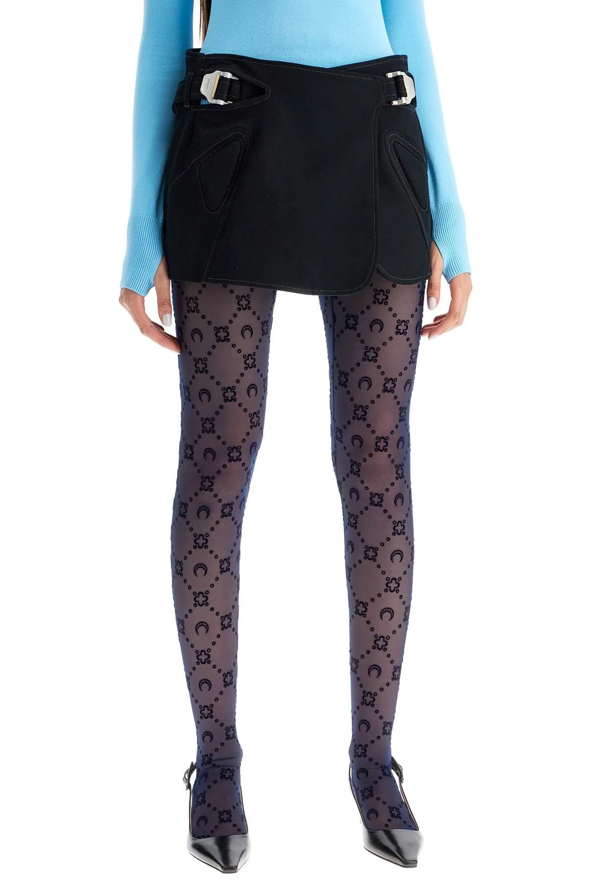 MARINE SERRE recycled mesh moonogram tights