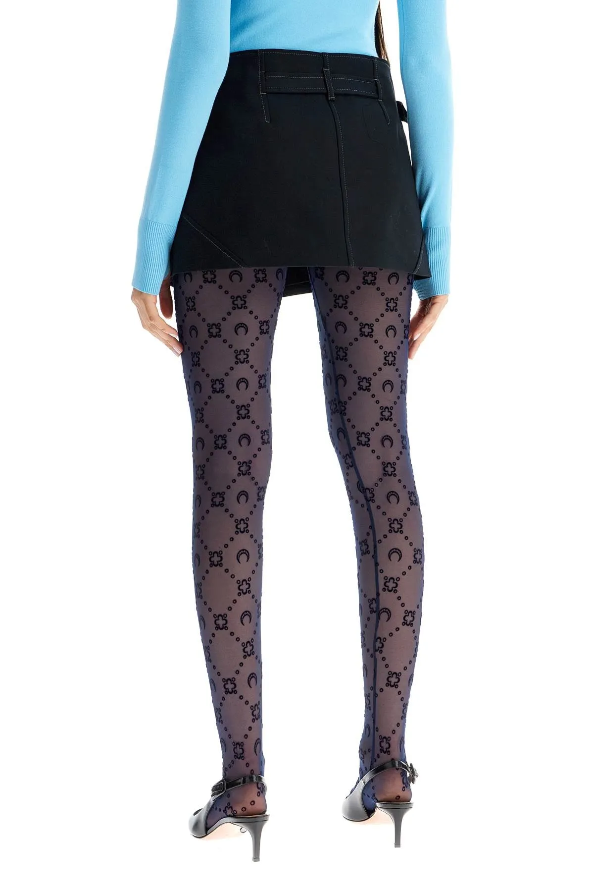 MARINE SERRE recycled mesh moonogram tights