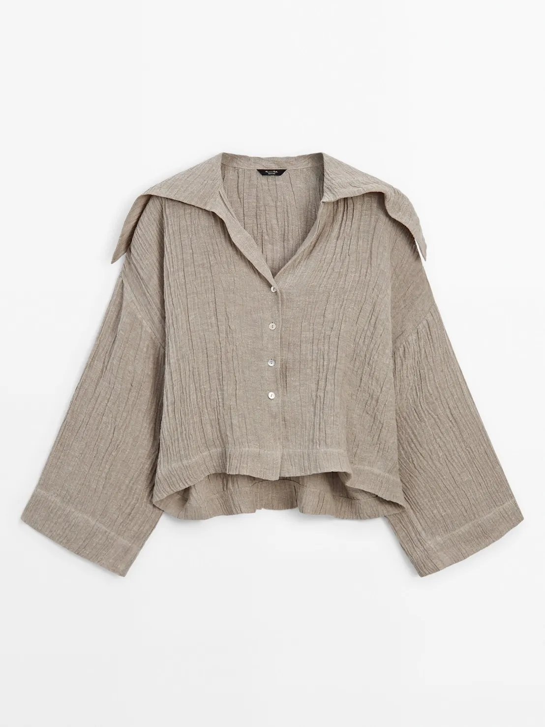 Massimo Dutti  |Casual Style Nylon Linen Long Sleeves Plain Office Style