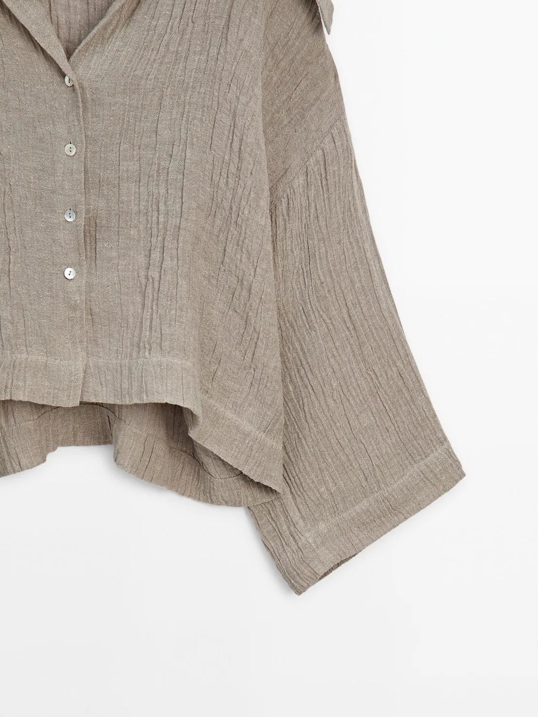 Massimo Dutti  |Casual Style Nylon Linen Long Sleeves Plain Office Style