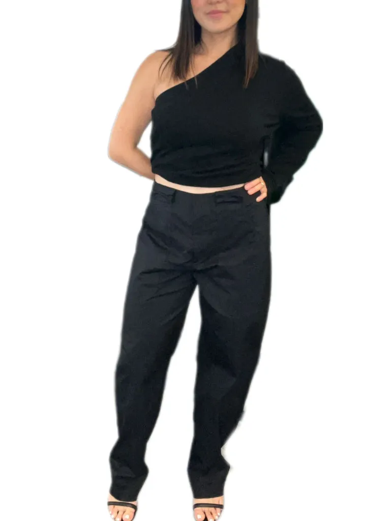 Matteau Black Cotton Pants with Pockets - size 12