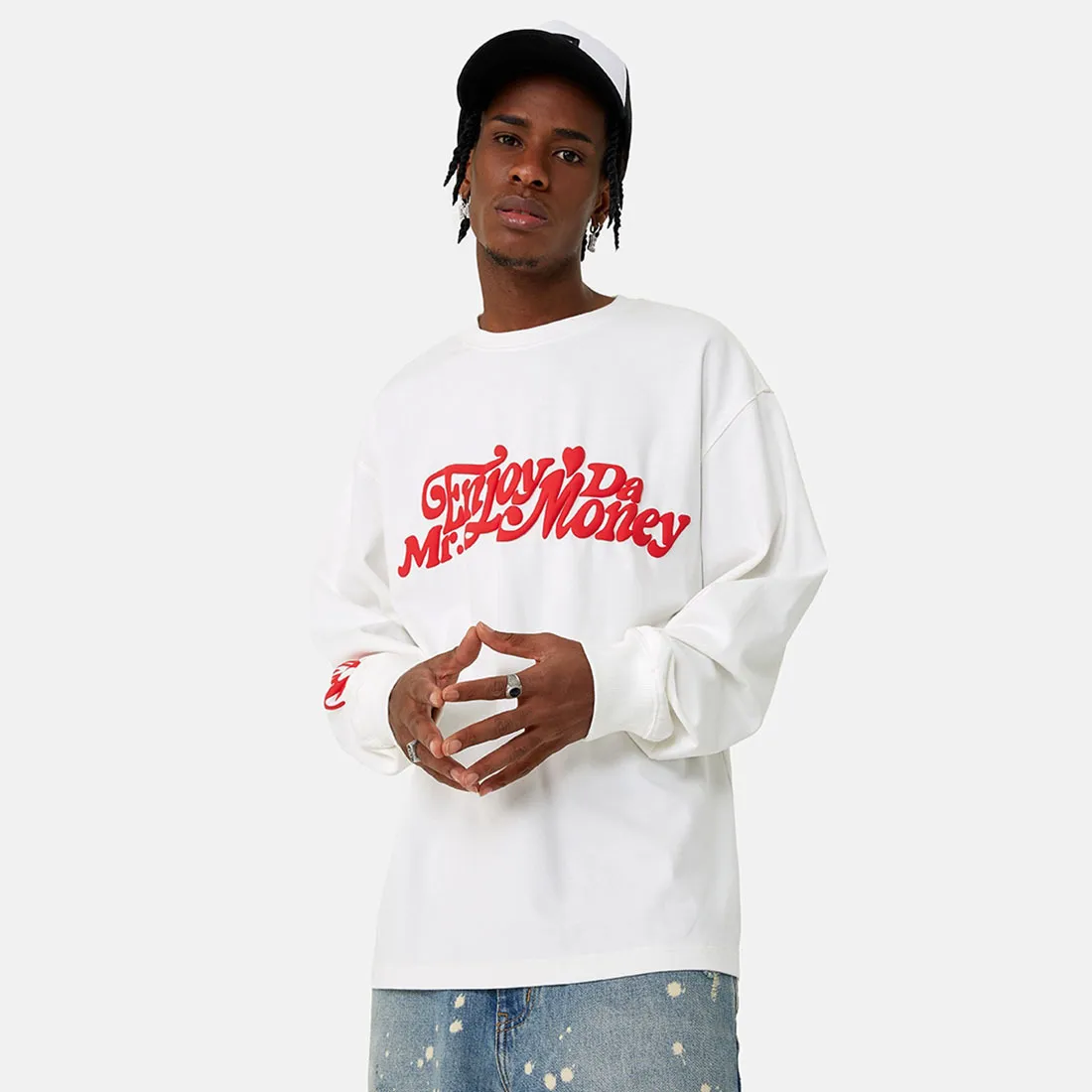 MR. ENJOY DA MONEY  |Crew Neck Unisex Street Style Long Sleeves Oversized