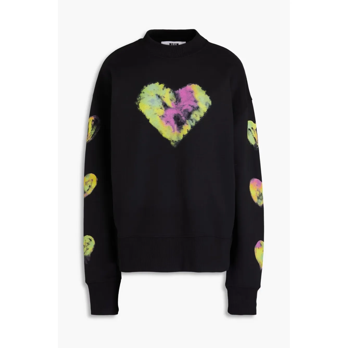 MSGM  |Crew Neck Heart Street Style Long Sleeves Plain Cotton