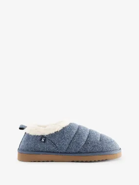 Navy Faux Fur Lined Slippers