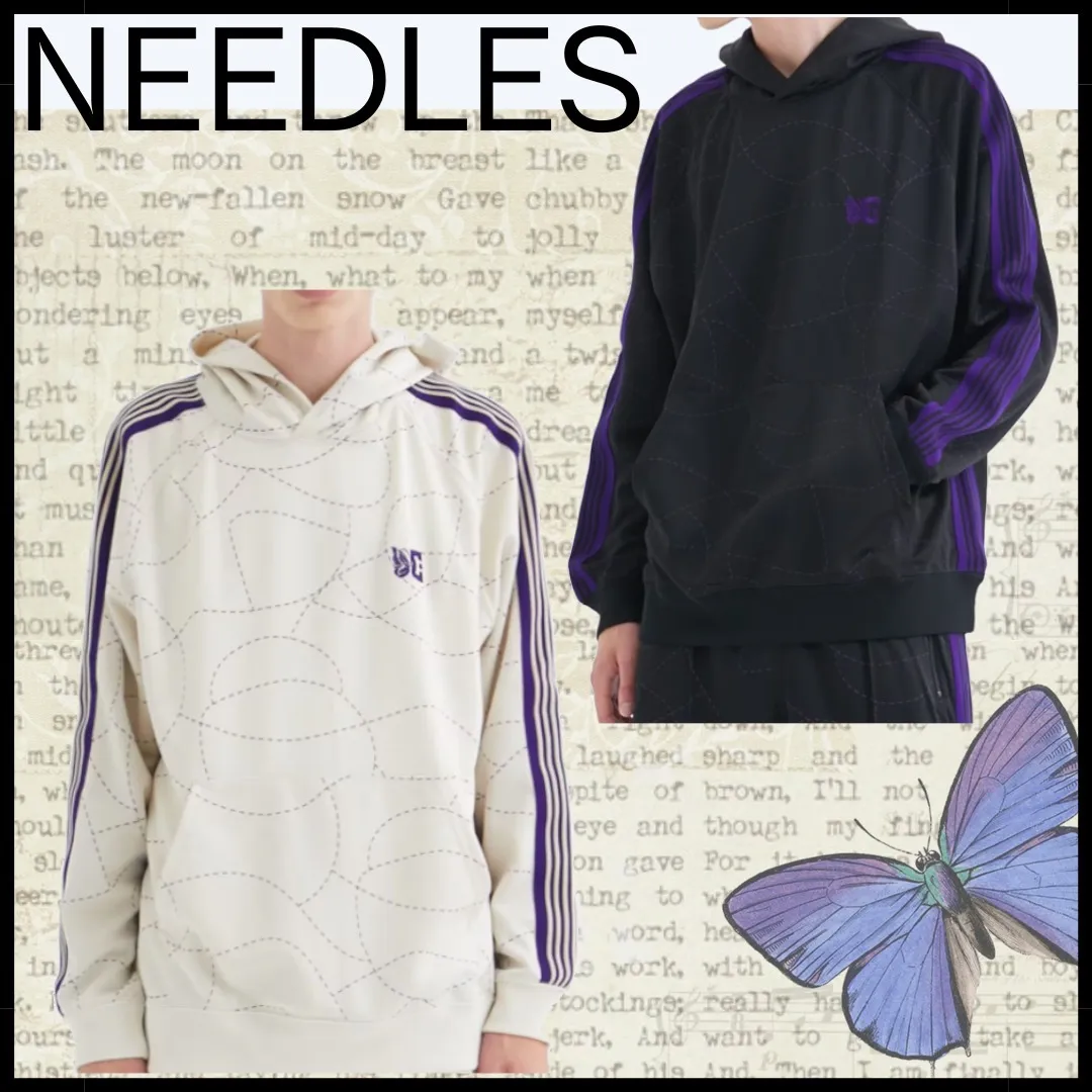 Needles  |Pullovers Street Style Long Sleeves Logo Hoodies