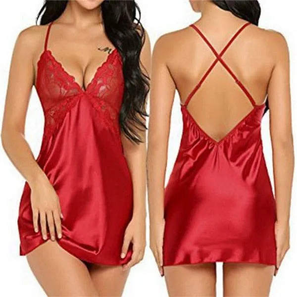 Nightgown Satin Lace Sleepwear