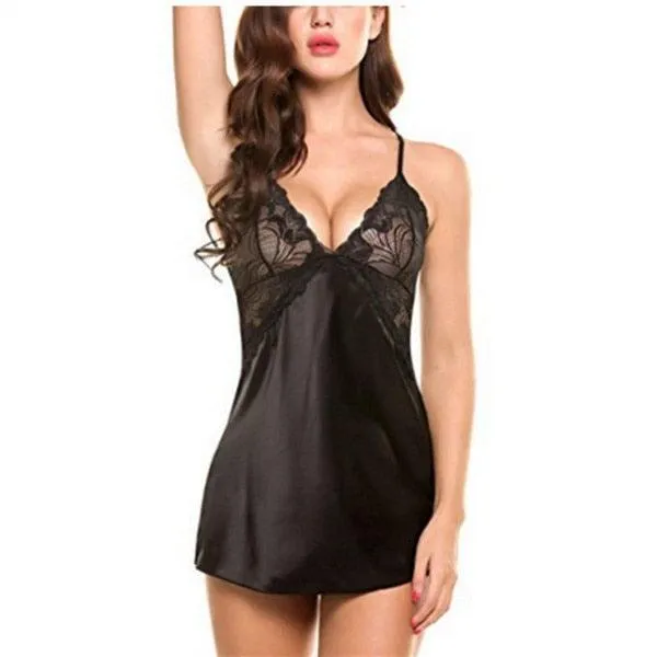 Nightgown Satin Lace Sleepwear