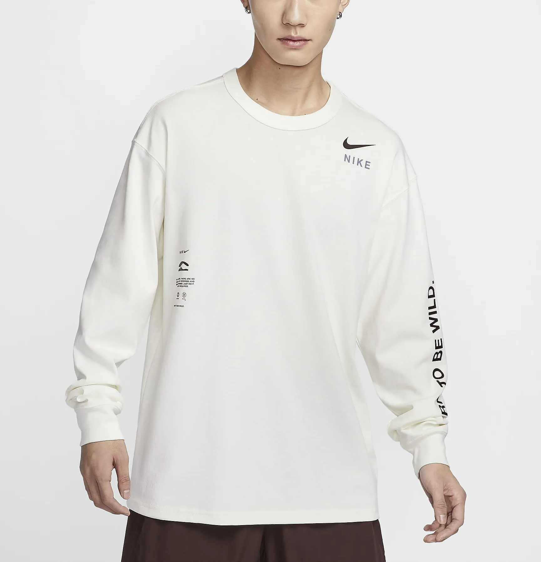 Nike  |Crew Neck Pullovers Street Style Long Sleeves Plain Cotton