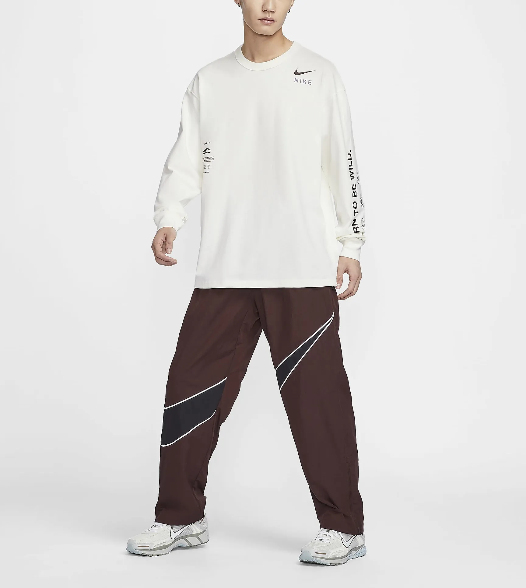 Nike  |Crew Neck Pullovers Street Style Long Sleeves Plain Cotton