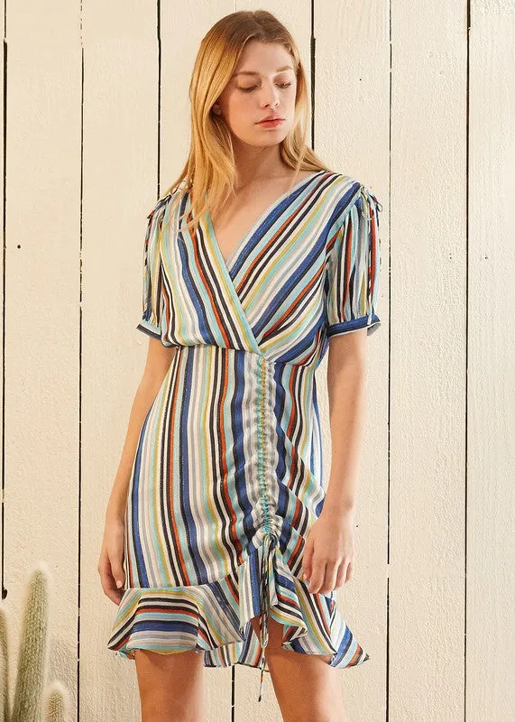 Nurode Multi-Color ruched dress