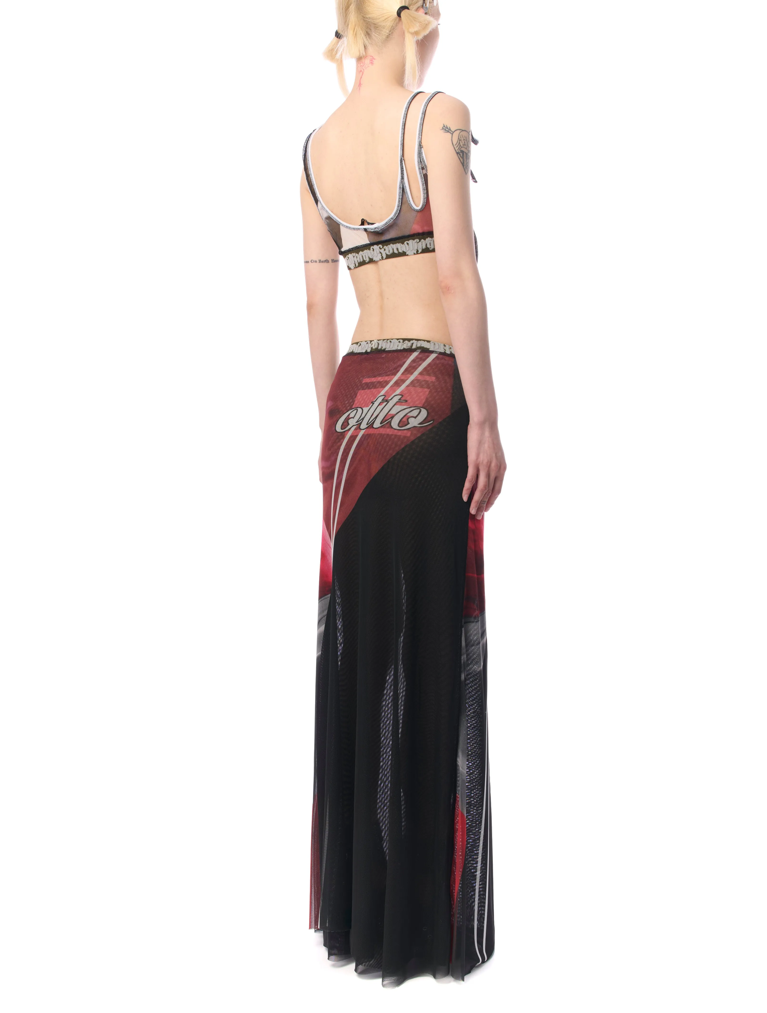 Ottolinger Soccer Print Mesh Maxi Skirt