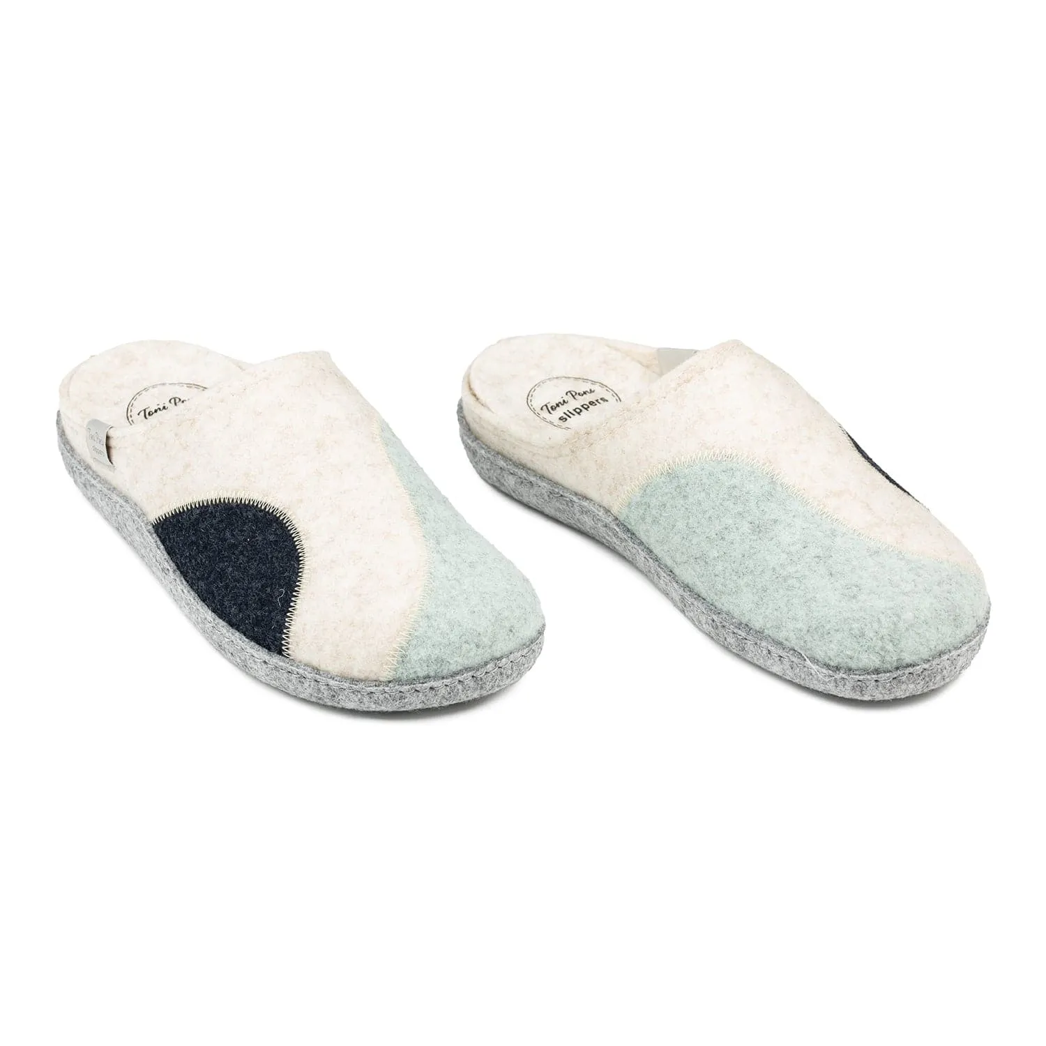 Patchwork Recycled Felt Slippers for Women - Medi-PZ