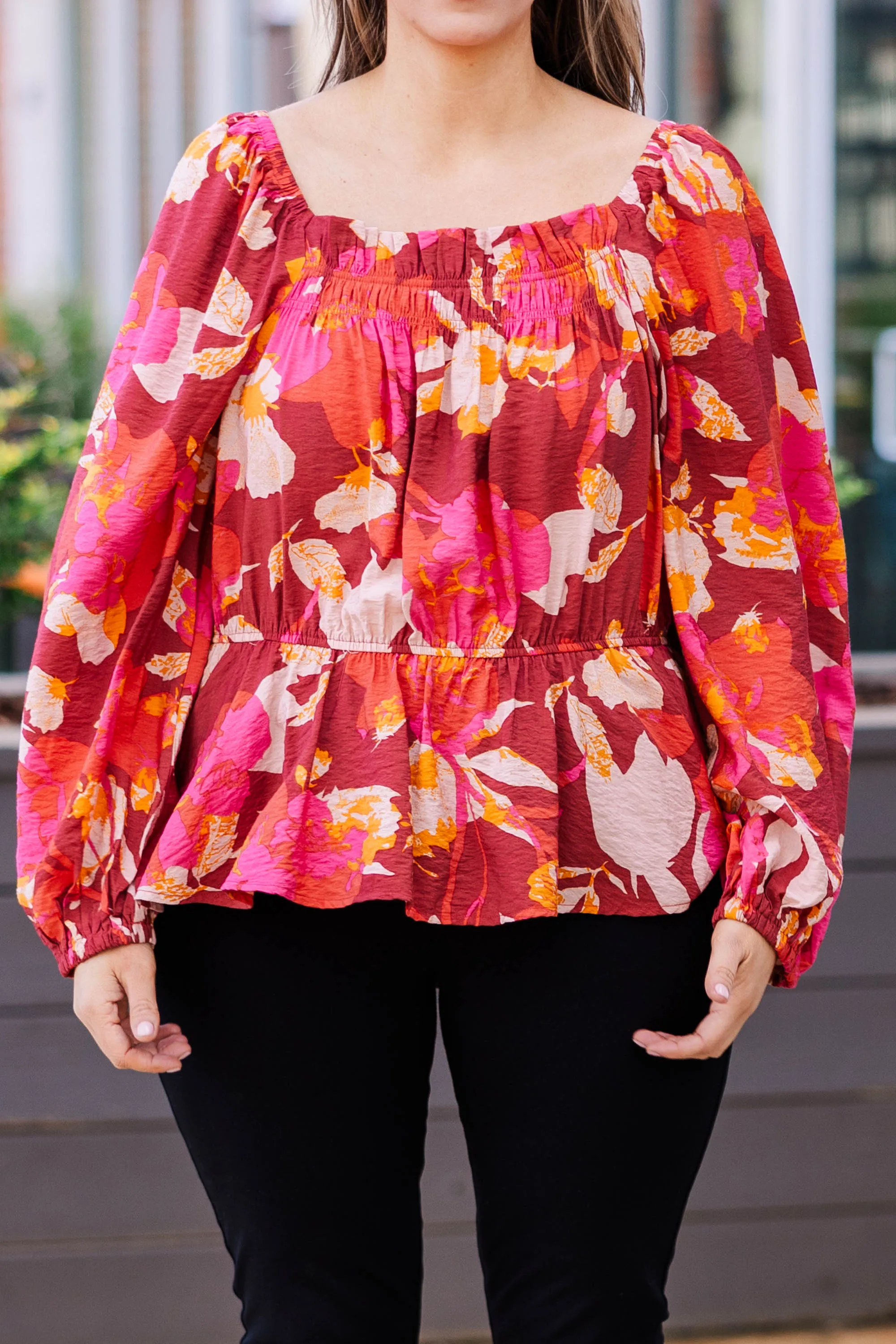 Petal Perfection Blouse, Brick