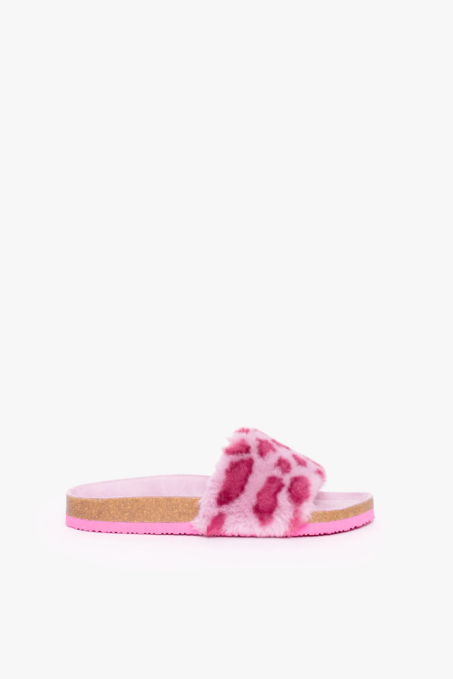 Pink Leopard Fluffy Slippers