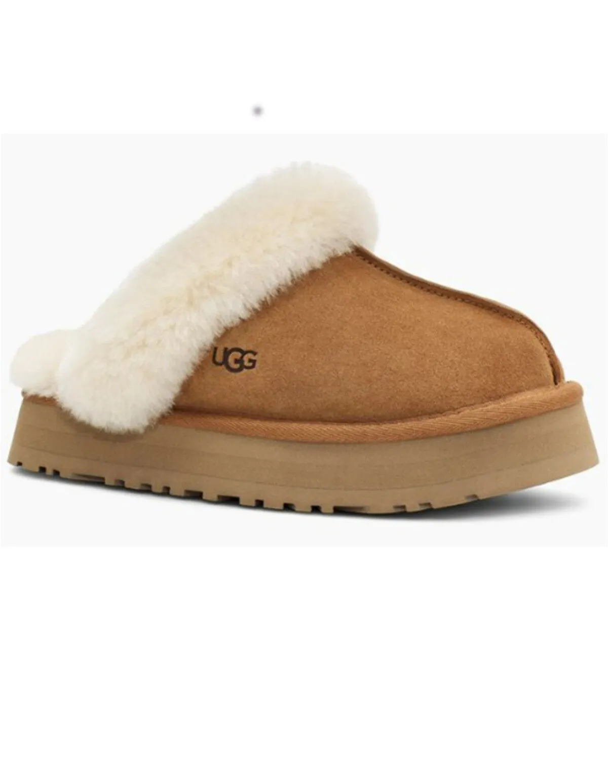 Product Name:  UGG Women's Disquette Sheep Fur-Lined Slippers - Round Toe