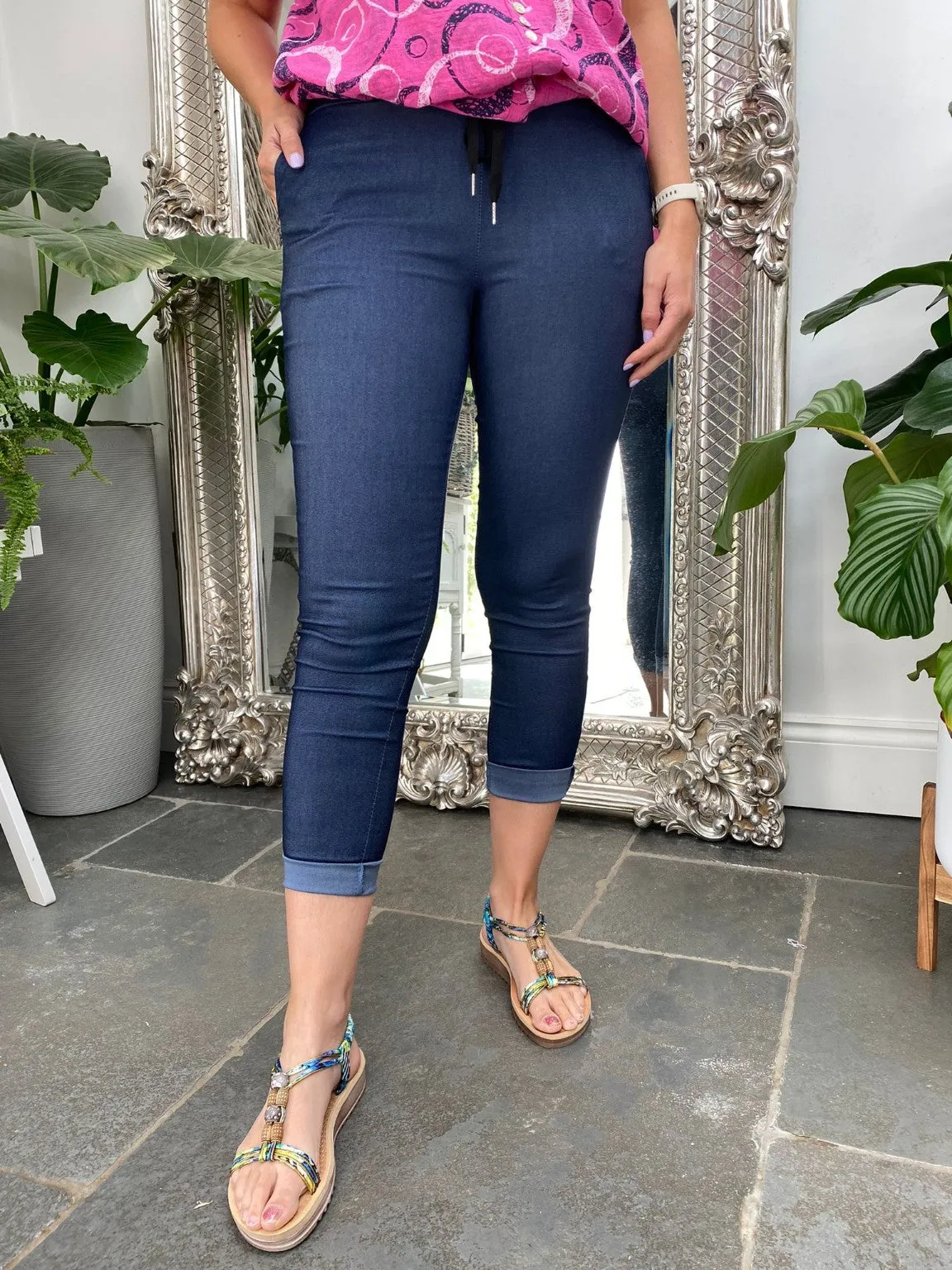 Pull On Denim Trousers