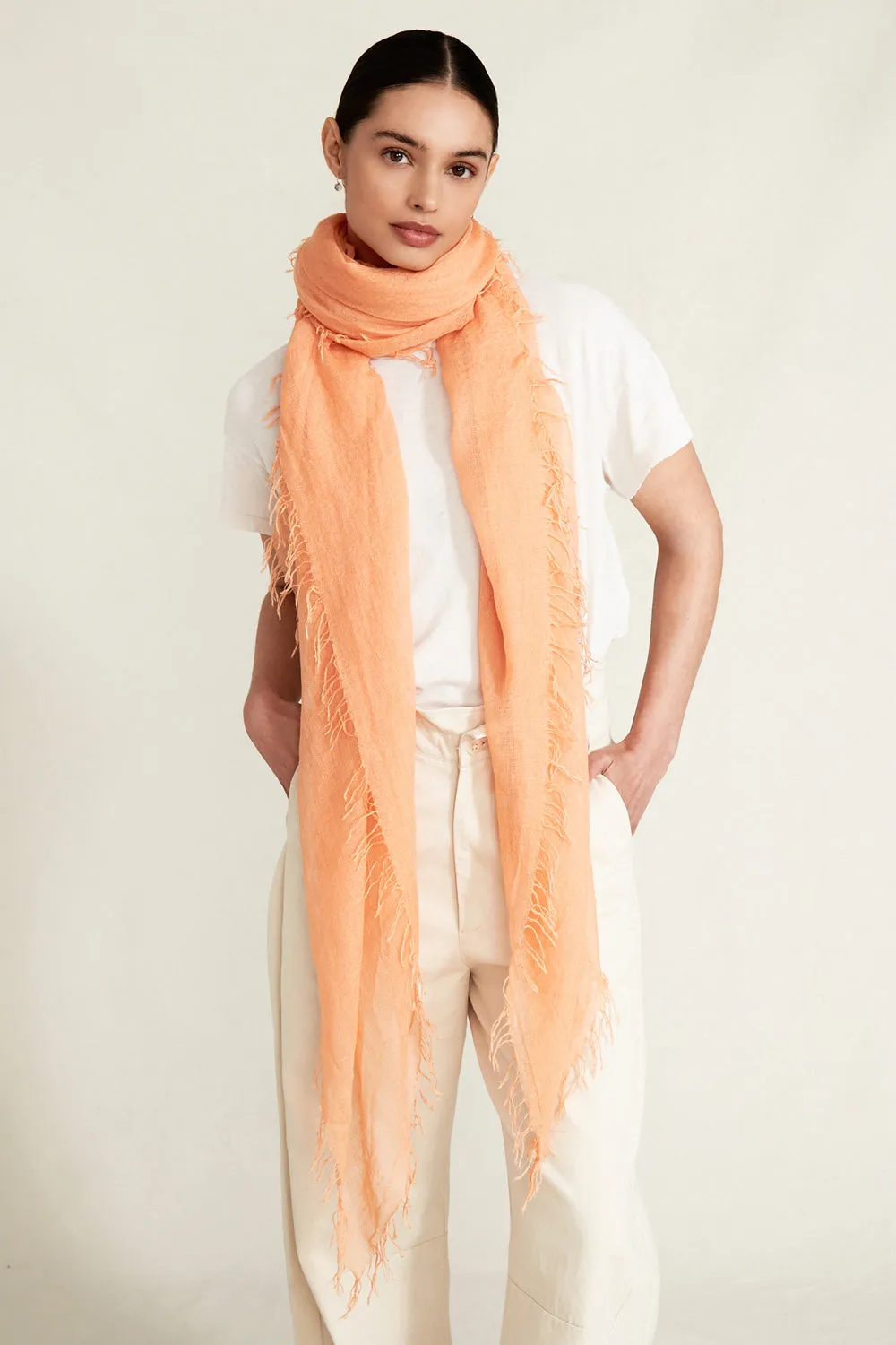 Pumpkin Cashmere and Silk Scarf