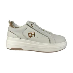 QH7 Queen Helena QH709WH/GO Sneaker Donna Stringate Bianco Oro