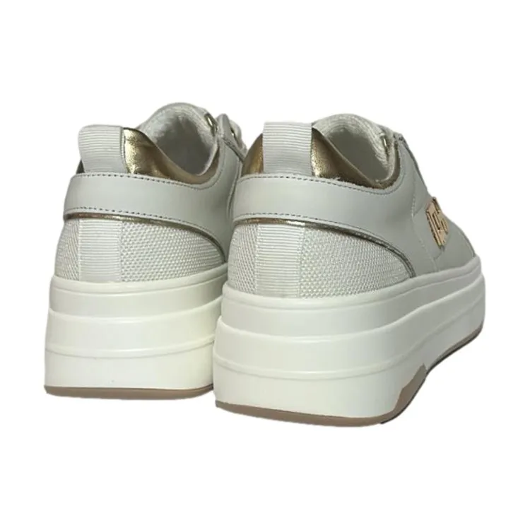 QH7 Queen Helena QH709WH/GO Sneaker Donna Stringate Bianco Oro