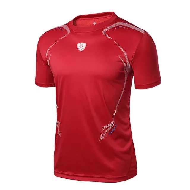 Quick Drying Soccer Fitness Running Short Sleeve Jersey Shirt for Men