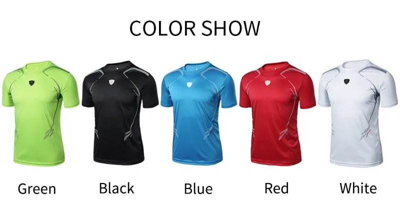 Quick Drying Soccer Fitness Running Short Sleeve Jersey Shirt for Men