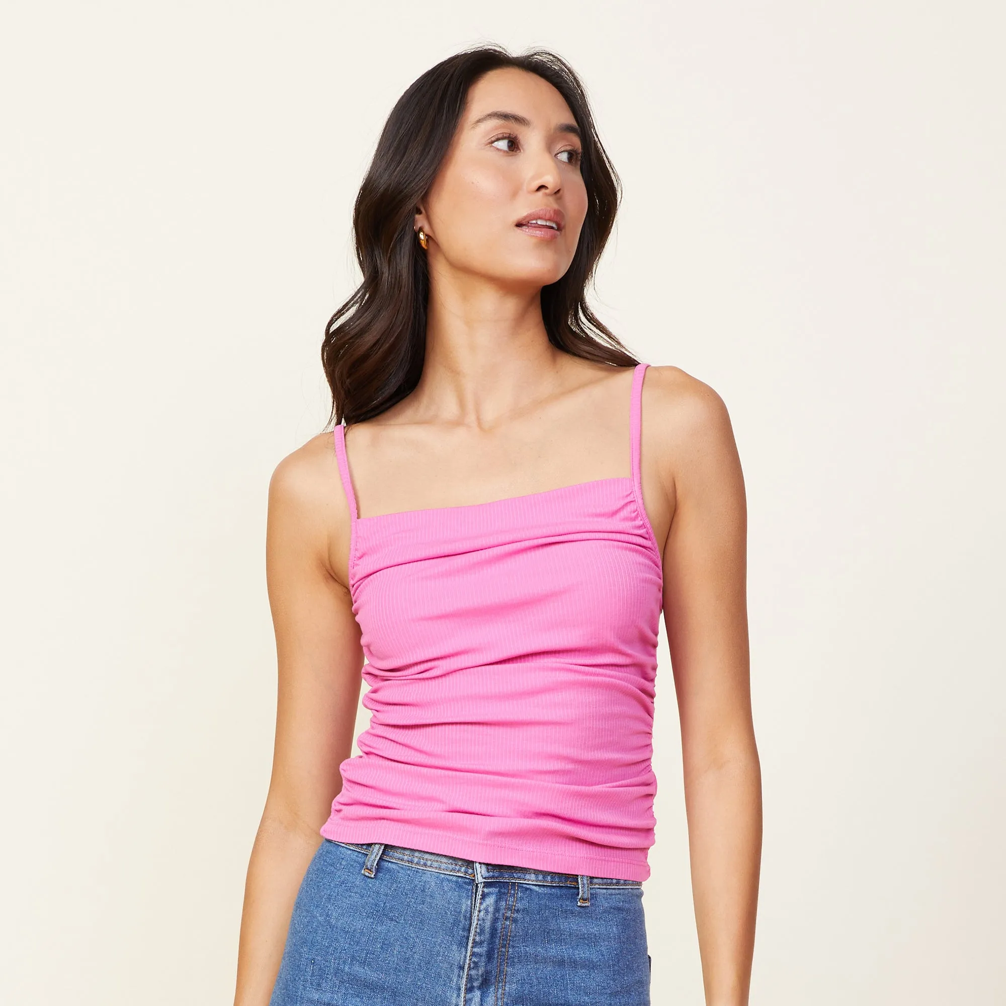 Rib Shirred Tank