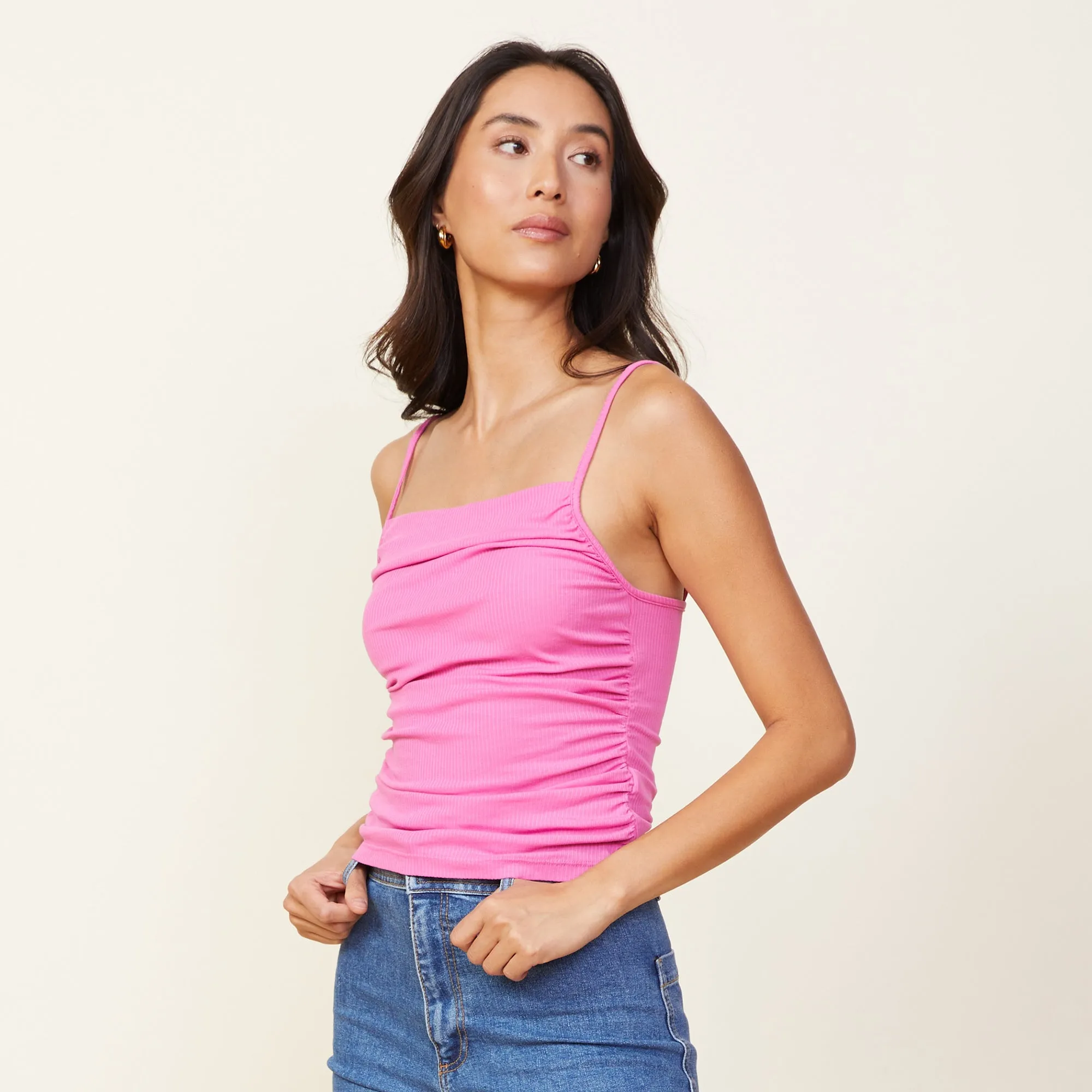 Rib Shirred Tank