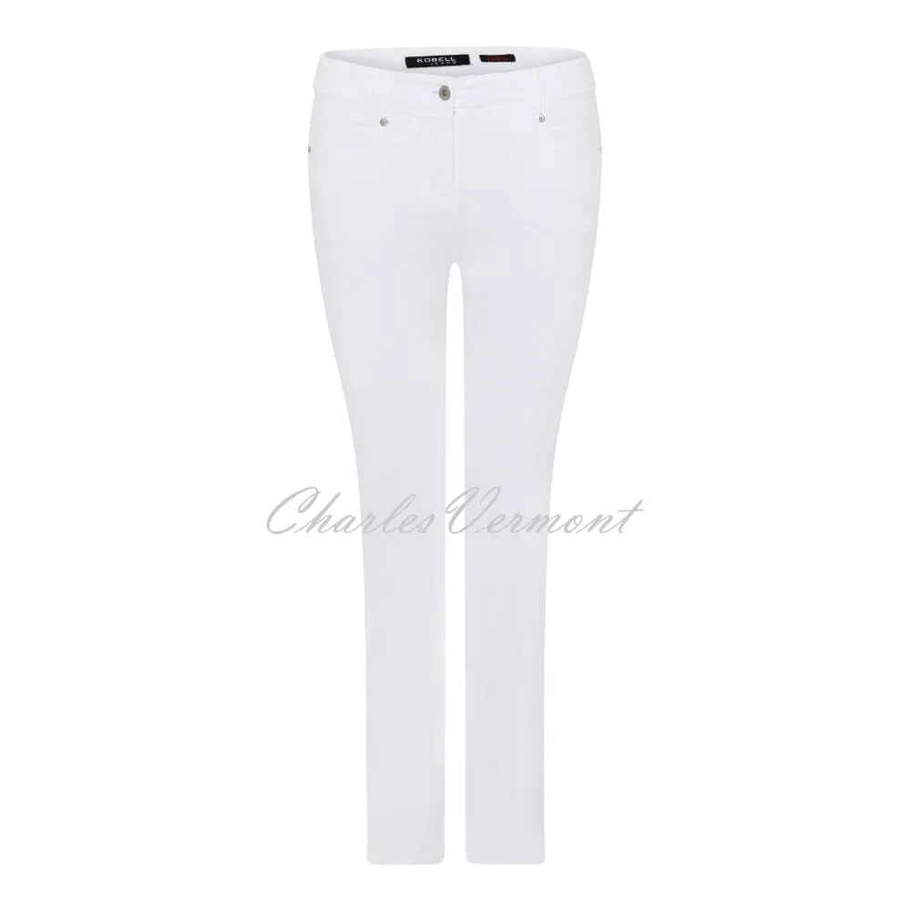 Robell Star 09 - 7/8 Cropped Denim Jean 51474-5448-10 (White Denim)