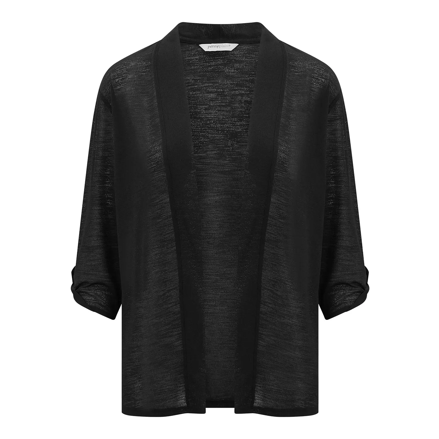 Roll Up Sleeve Cardigan - Black