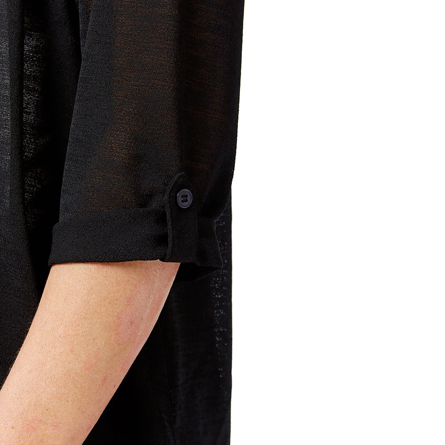 Roll Up Sleeve Cardigan - Black