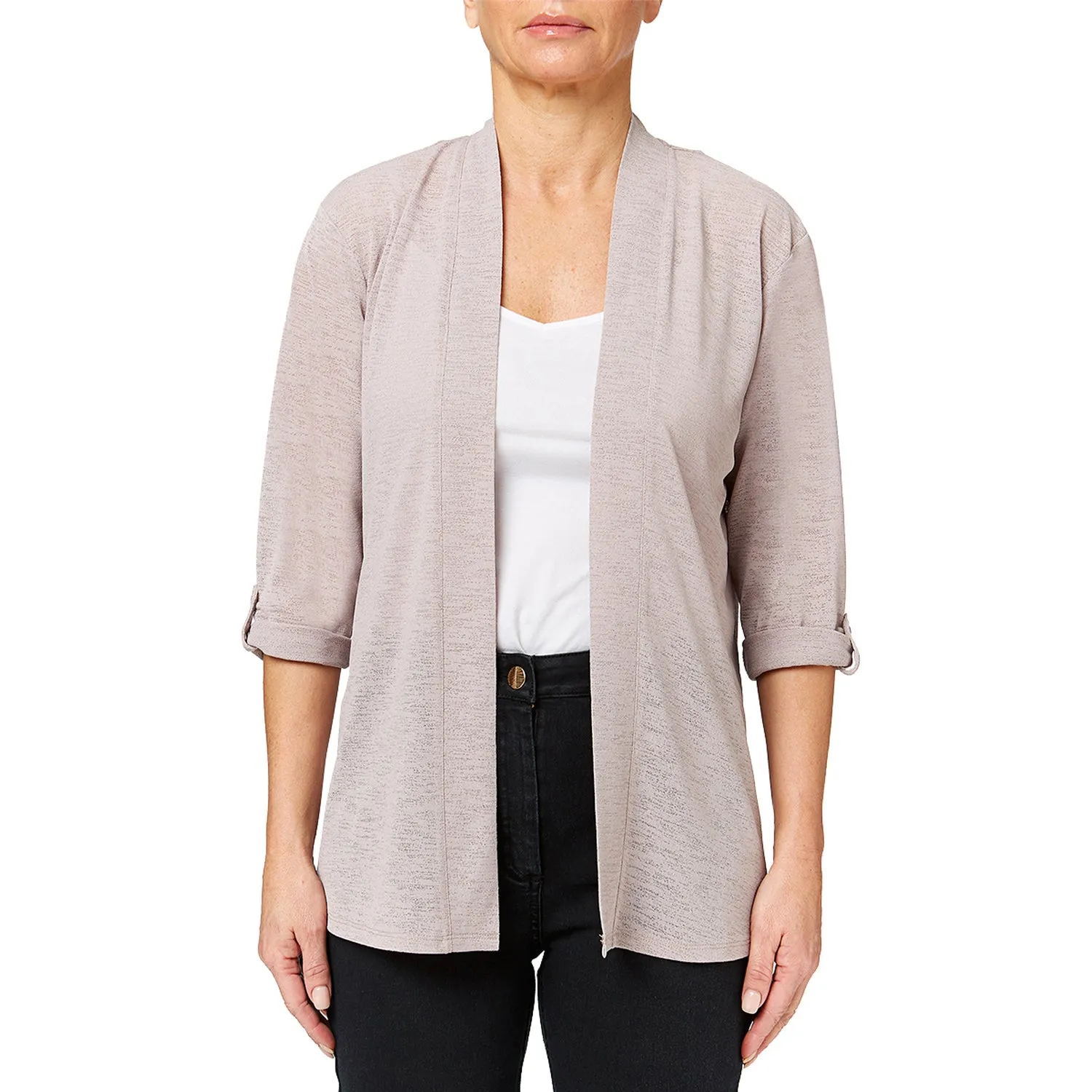 Roll Up Sleeve Cardigan - Cloud