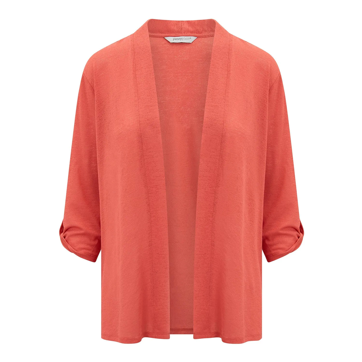 Roll Up Sleeve Cardigan - Coral